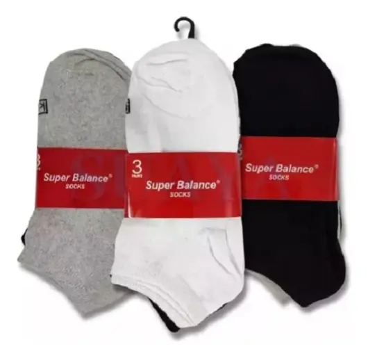 Pack X12 Medias Soquete Hombre Cortas Super Balance Algodon
